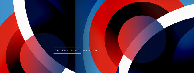 Creative geometric wallpaper. Minimal abstract background. Circle wave and round shapes composition vector illustration for wallpaper banner background or landing page