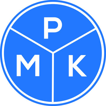 PMK letter logo design on white background. PMK  creative circle letter logo concept. PMK letter design.