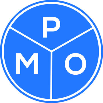 PMO letter logo design on white background. PMO  creative circle letter logo concept. PMO letter design.
