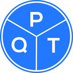 PQT letter logo design on white background. PQT  creative circle letter logo concept. PQT letter design.