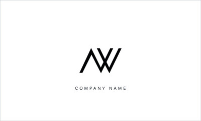 AW, WA, AW, Letters logo monogram - obrazy, fototapety, plakaty
