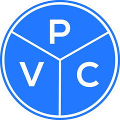 PVC letter logo design on white background. PVC  creative circle letter logo concept. PVC letter design.
