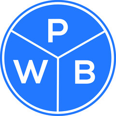 PWB letter logo design on white background. PWB  creative circle letter logo concept. PWB letter design.