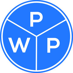 PWP letter logo design on white background. PWP  creative circle letter logo concept. PWP letter design.