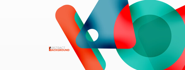 Primitive geometric shapes - line, triangle, square and circle composition. Vector geometric minimal abstract background for wallpaper, banner, background, landing page