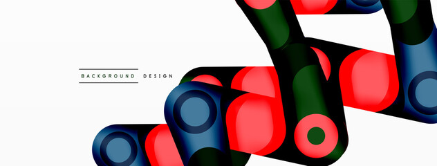 Modern stylish geometric background. Abstract round shapes composition for wallpaper, banner, background or landing