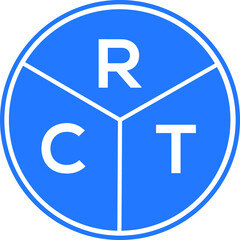 RCT letter logo design on white background. RCT  creative circle letter logo concept. RCT letter design.
