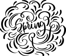 Spring hand drawn lettering