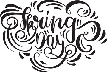 Spring hand drawn lettering