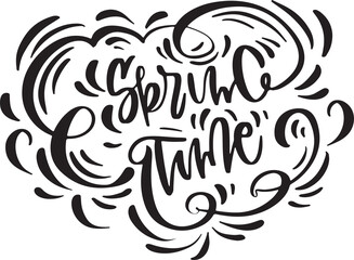 Spring hand drawn lettering