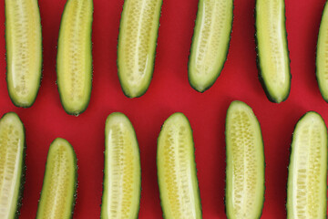 .Green cucumbers.