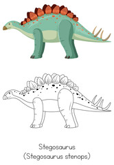 Dinosaur sketching of stegosaurus
