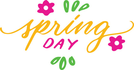 Spring hand drawn lettering