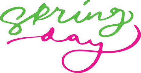 Spring hand drawn lettering