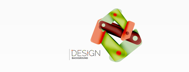 Tech minimal geometric wallpaper. Creative abstract background. Ribbon style stripes vector illustration for wallpaper banner background or landing page