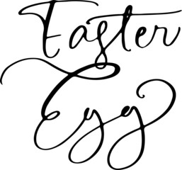 Happy Easter black handwritten calligraphy vector set