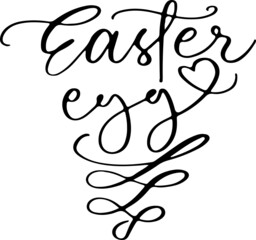 Happy Easter black handwritten calligraphy vector set