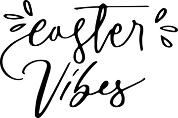 Happy Easter black handwritten calligraphy vector set
