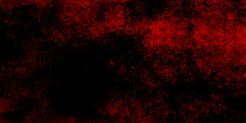 Red background with texture and distressed vintage grunge and watercolor paint stains in elegant Scary Grunge Background. Abstract red background with texture grunge, old vintage paint spatter, black.