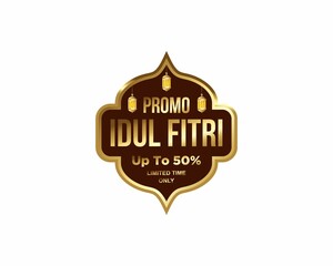 promo idul fitri sale label badge banner template design background