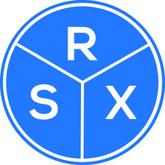 RSX letter logo design on white background. RSX  creative circle letter logo concept. RSX letter design.