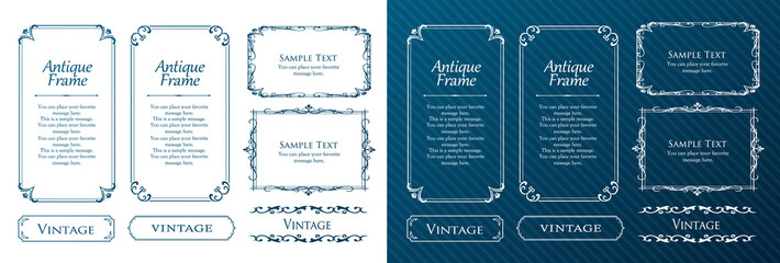 春の植物モチーフのフレームセット。ビンテージフラワー。装飾デザイン。流行りのあしらい