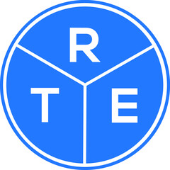 RTE letter logo design on white background. RTE  creative circle letter logo concept. RTE letter design.