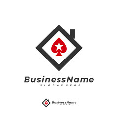 Poker House logo vector template, Creative Gambling logo design concept
