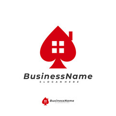 Poker House logo vector template, Creative Gambling logo design concept