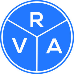 RVA letter logo design on white background. RVA  creative circle letter logo concept. RVA letter design.