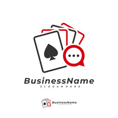 Poker Chat logo vector template, Creative Gambling logo design concept