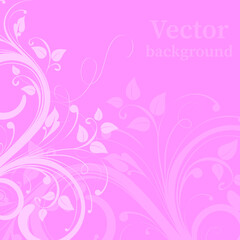 Beautiful gentle vector floral background in minimal trendy style with copy space for text