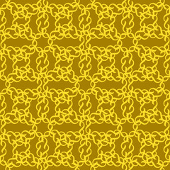 Asian patterns on yellow background, seamless pattern, texture for fabric design, wallpaper and tile, vector illustration