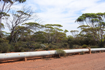 Water pipeline from Perth to Kalgoorlie in Western Australia
