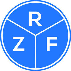 RZF letter logo design on white background. RZF  creative circle letter logo concept. RZF letter design.