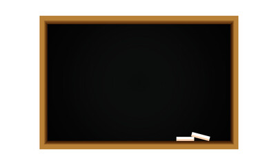 Wooden blackboard with chalk pieces vector. Schooling essential item.