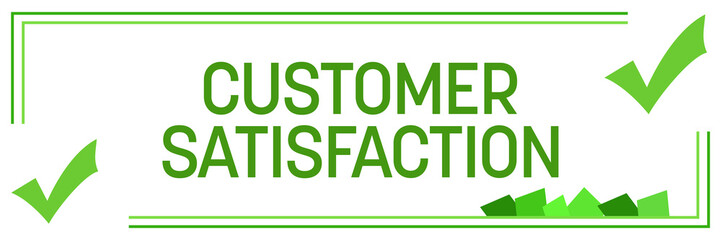 Customer Satisfaction Green Borders Tick Marks Corner Horizontal 