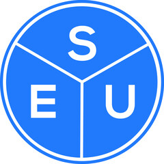 SEU letter logo design on white background. SEU  creative circle letter logo concept. SEU letter design.