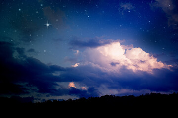 Fototapeta na wymiar colorful night sky with stars