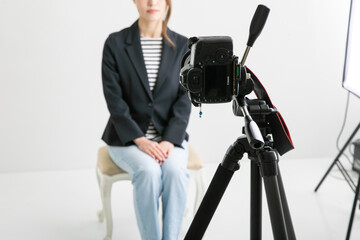 証明写真を撮る様子　ID photo	