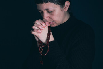 Fototapeta na wymiar Christian life crisis prayer to God.