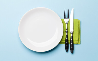 Empty plate and silverware