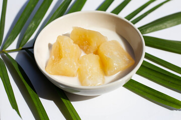 Tapioca in syrup with cocont milk