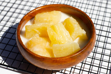 Tapioca in syrup with cocont milk