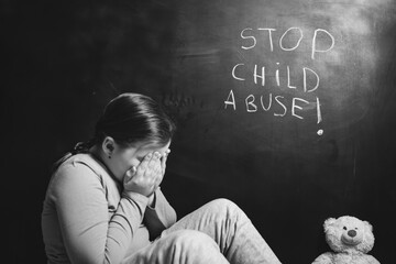 Stop violence against children concept.