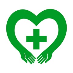 Pharmacy logo medical green cross vector icon