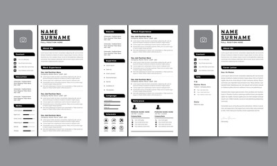  Creative Resume Layouts with Photo Black Element Jobs Resumes Template
