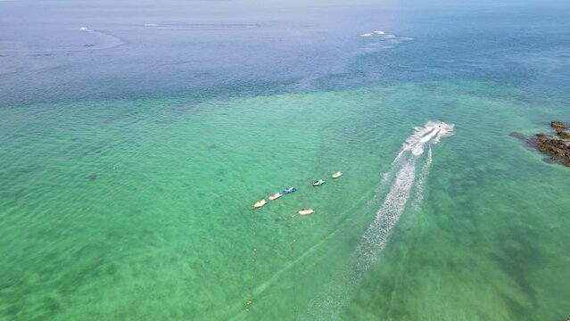 Jet ski boat running in the sea at Khai Island, Phuket, Thailand