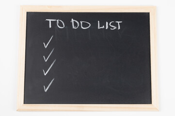 Mini blackboard with space for text. Prepare the to do list for the day