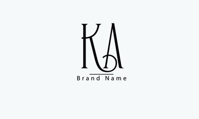 KA AK K A abstract vector logo monogram template - obrazy, fototapety, plakaty